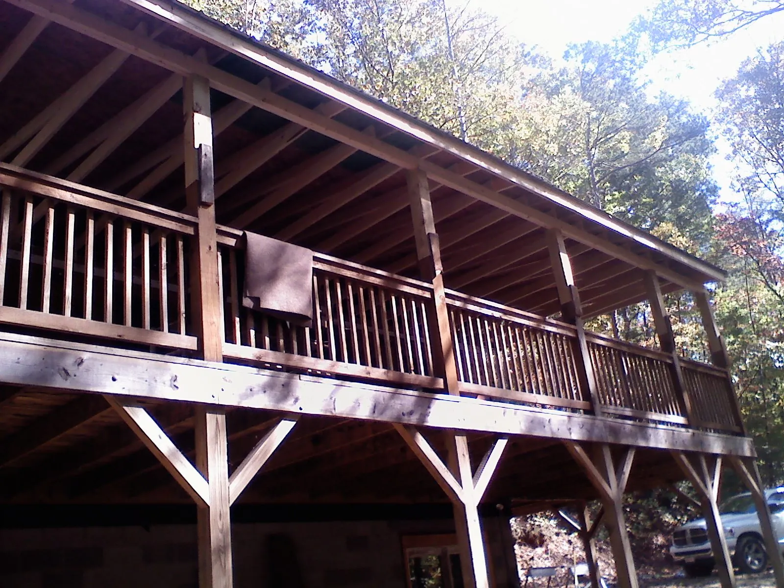 Timber framing under a new elevated porch and deck — Roof Leak Repair in Orrstown by Roofing Brothers